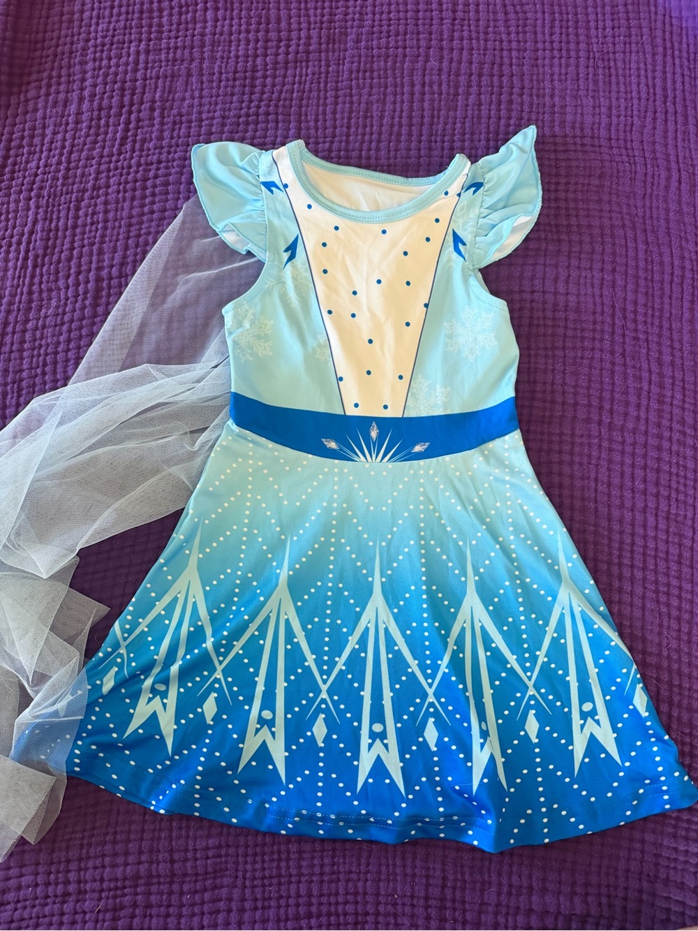 Elsa Dress with removable cape-Size 2